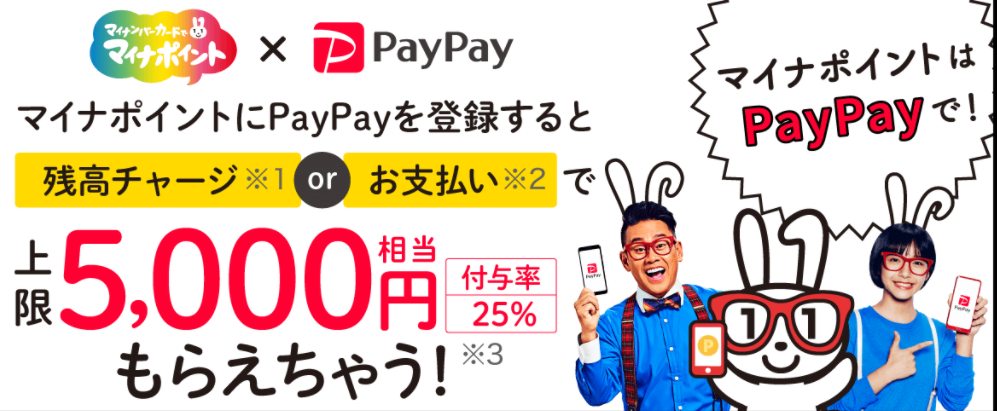 マイナポイントにPayPay登録すると上限5000円もらえちゃう！キャンペーン